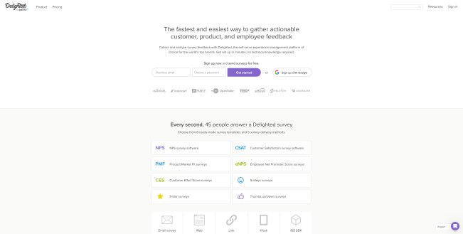Delighted Free Online Survey Tool