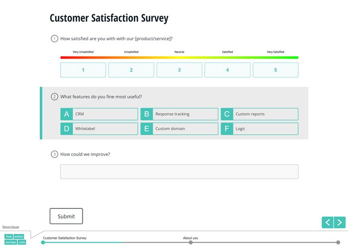 Pesquisas de feedback do cliente