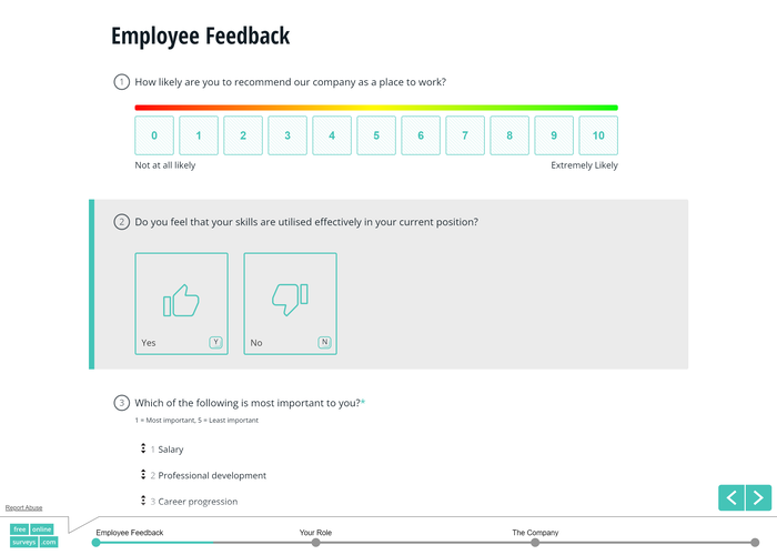 Pesquisa de feedback dos funcionários